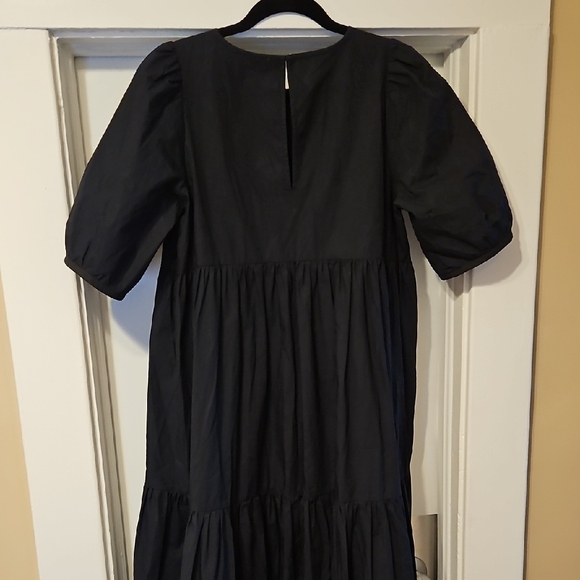 Aritzia Wilfred Black Midi Maxi Dress With Puff Sleeves - Picture 5 of 6